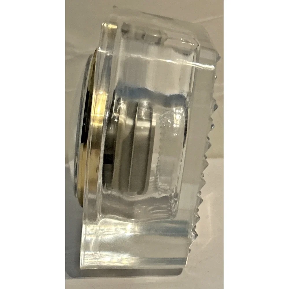 Staiger Quartz Lead Crystal Desk Clock West Germany 4 In X 4 In See Pictures